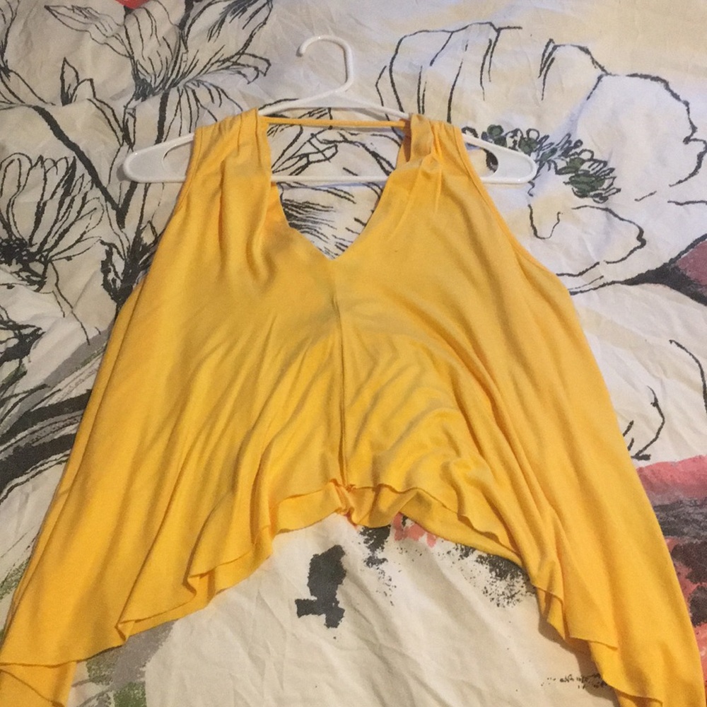 Bright yellowy orange v neck tank